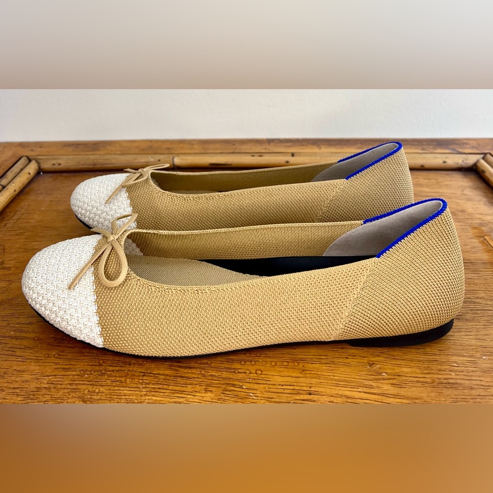 NEW Rothy’s Women’s The Ballet Flat Pearl Size 9.5 Bow Tie Round Toe